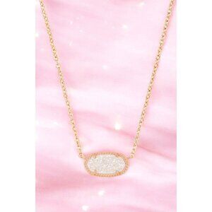 Kendra Scott Elisa Short Pendant in Rose Gold Iridescent Drusy